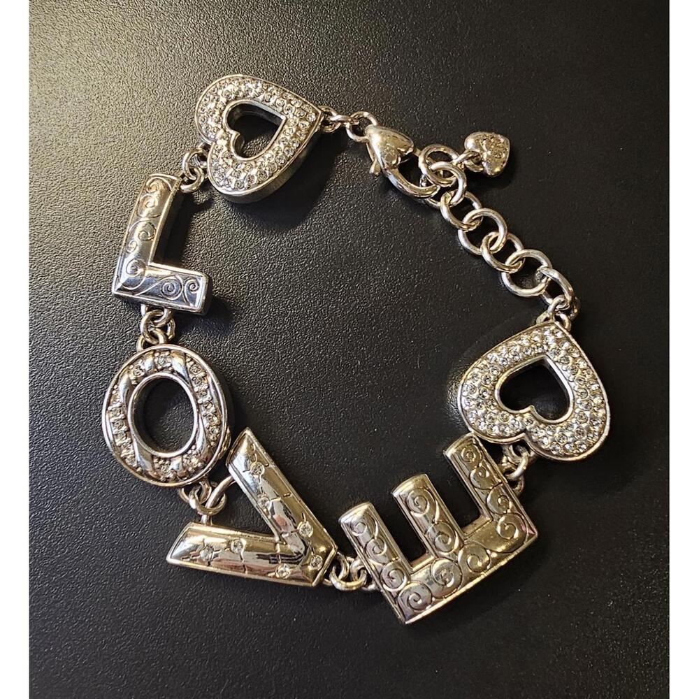 Brighton | "LOVE" Link Crystal Hearts Bracelet